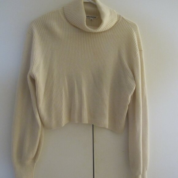 Reformation Women's Wool Cropped Turtle Neck Sweather - Picture 3 of 3